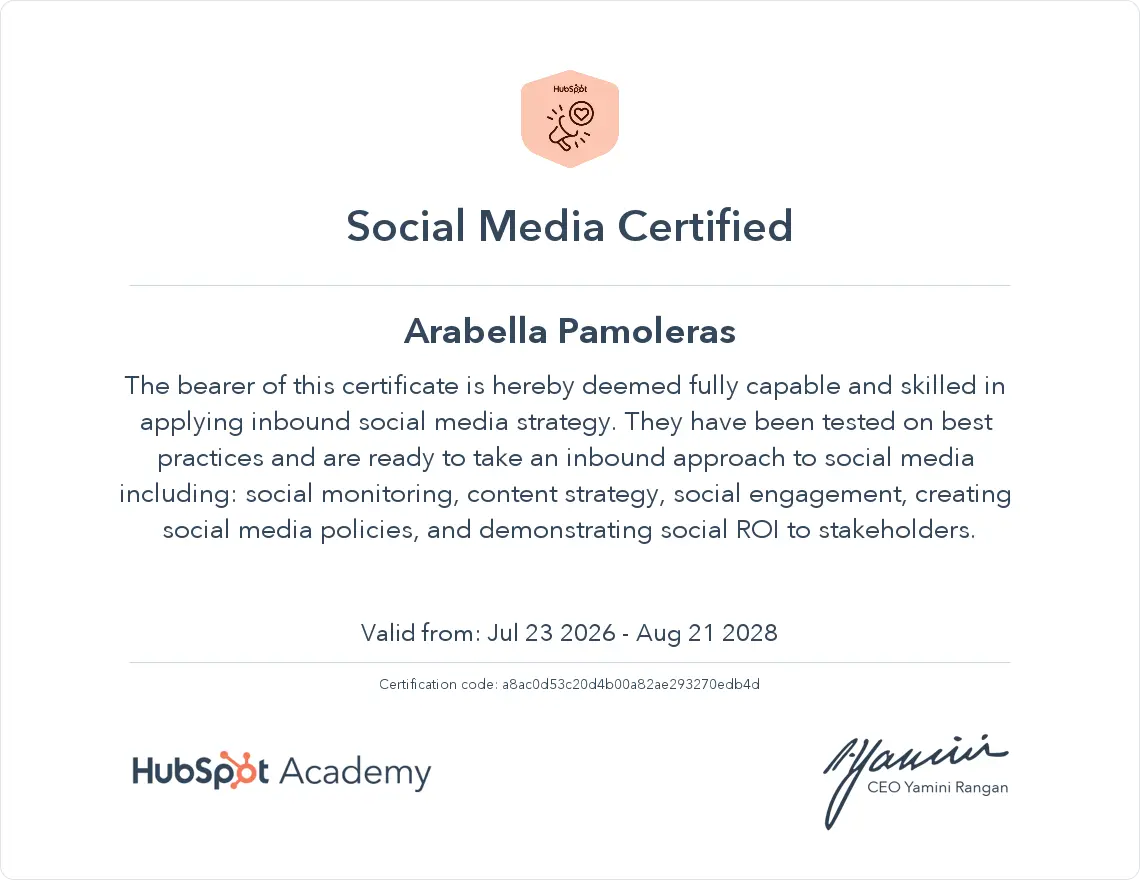 Inbound Marketing certificate