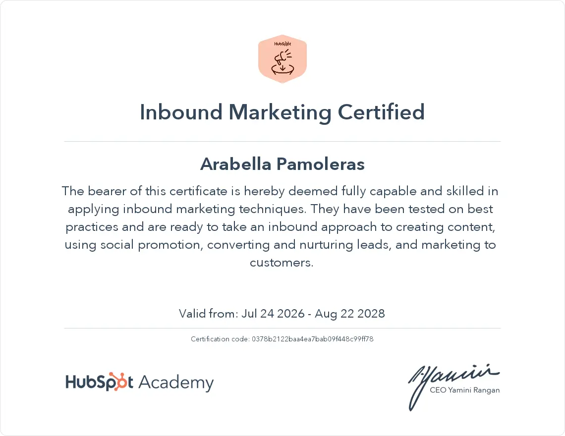 Social Media certificate